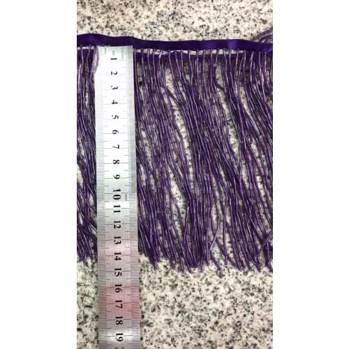 15cm ZH-51547 high class beaded Fringe Ribbon Trim Fringe Tassel Lace Trim in purple for party dress decoration