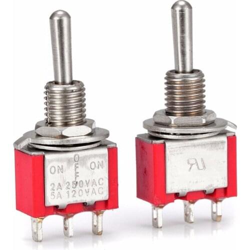 2 Pcs AC SPDT On/Off/ 3 Position Momentary Toggle Switch AC250V/2A/120V/5A