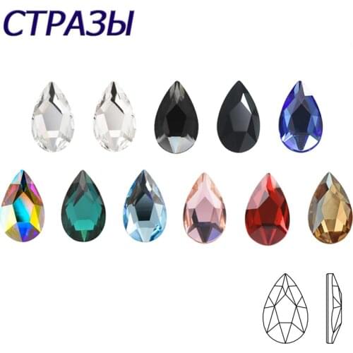 20PCS AB Mix Colors Tips Nail Rhinestones flat Pixie crystal Drop diamonds 3D Manicure Nail Art Decoration Charms Jewelry