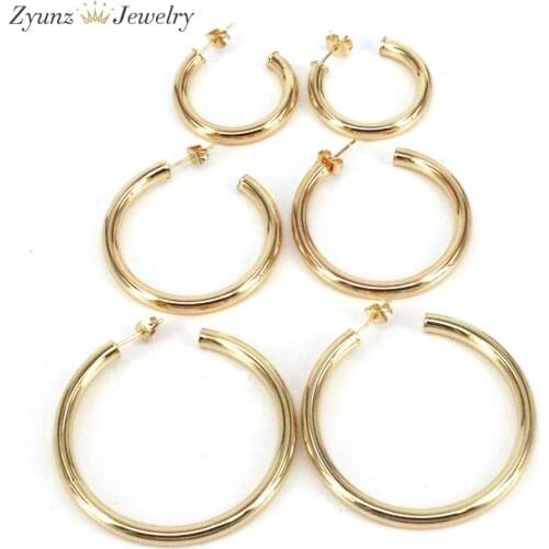 5 Pairs, Minimalist Chunky Metal Stud Earrings Statement Gold Plated Copper Geometric Earrings Jewelry Aretes De Mujer Gift