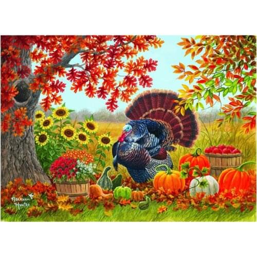 DIY Diamond Painting Cross Stitch Wild birds pumpkins 3D Square round Rhinestones hunt Pictures Diamond Embroidery Mosaic Crafts
