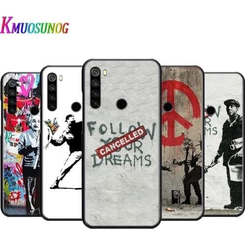 Silicone Cover Banksy Street Art For Xiaomi Redmi Note 9 9S Pro Max 8T 8 7 6 5 Pro 5A 4X 4 Phone Case Coque
