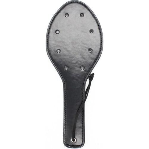 Black Leather Racquet Oval Bondage Red Black Racquet Handle Sexy Leather Paddle