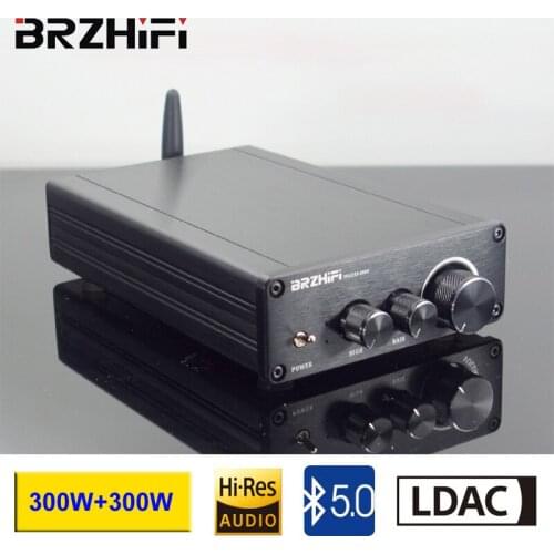 BRZHIFI HiFi TPA3255 Audiophile Bluetooth 5.0 Digital Power Amplifier 300W+300W LDAC Stereo Audio Desktop Home Amplifier