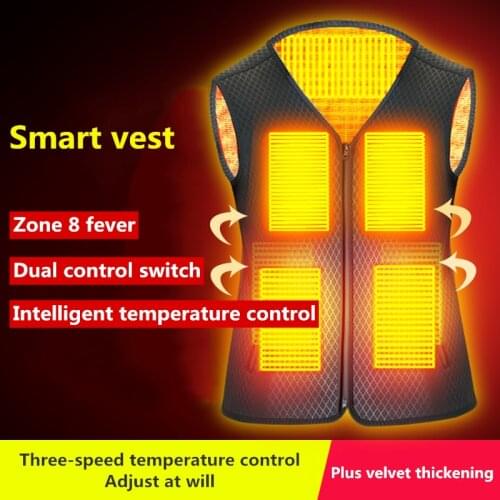 Electric Heating Thermal Vest Jacket USB Battery Powered Smart Heated Men Women Warm Vest For Winter Outdoor Sport Motorcycle