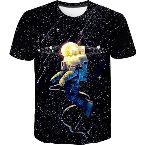 Astronaut 3D Print T-shirt Space Universe Men Women Casual Fashion Streetwear Crew Neck T Shirt Chilren Kids Boy Girl Tees Tops