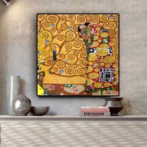 Gustav Klimt the Fulfillment Reproduction Oil Painting on Canvas Posters and Prints Scandinavian Wall Picture for Living Room