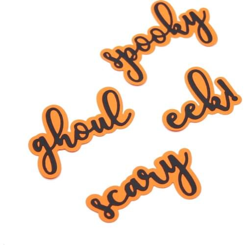 KSCRAFT Halloween Shadow Words Metal Cutting Dies Stencils for DIY Scrapbooking Decorative Embossing DIY Paper Cards