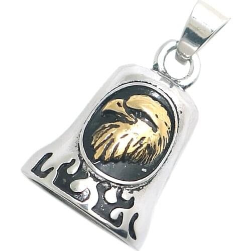 316L Stainless Steel Cool Eagle Biker Motorcycle Style Flaming Biker Bell Pendant For Gift