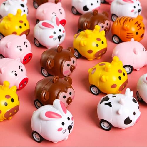 Cute Animal Pull Back Car Tiger Inertia Car Toys For Childrens Boys Girls Interesting Christmas New Year Kids Gifts Toys