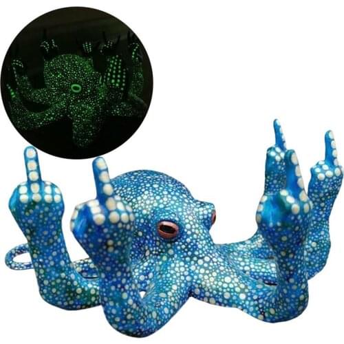 Octopus Miniature With luminous function Ornaments Garden Statue Office Tabletop Bar Decorative Sculpture Fun Collectibles Gift