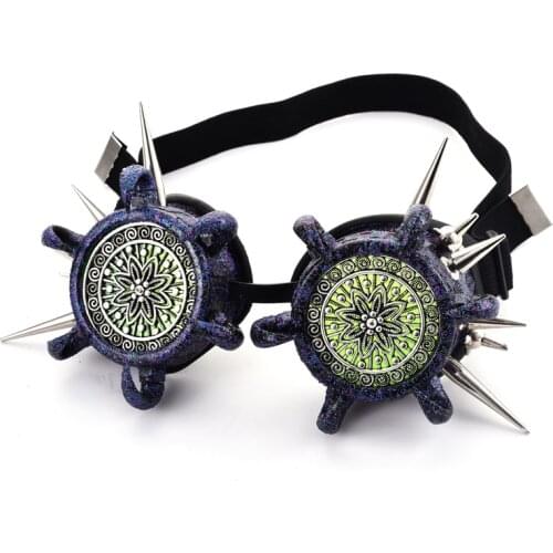 Steampunk Fashion Rivets Goggles Glasses Retro Welding Punk Gothic Cosplay Hook Spikes Eyewear Vintage Accessories