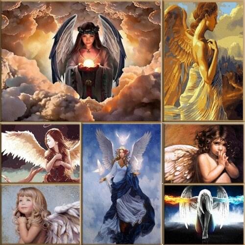 Beautiful Angel DIY Painting By Numbers CHILD-ANGEL Pictures Coloring By Numbers On Canvas Home Decor Unique New Year Gift