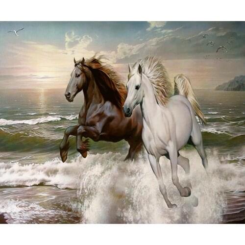 DIY Painting By Numbers Animals Horse Oil Painting HandPainted Home Decor Gift Wall Decor Canvas Drawing