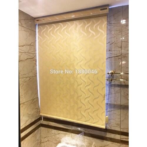 New Arrival Nordic Style Gold color roller blinds Waterproof Polyester Fiber Fabric Aluminium alloy window blinds for bathroom