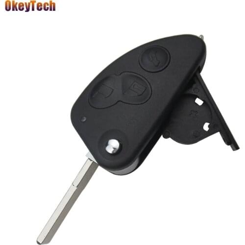 OkeyTech for Alfa Key 3 Buttons for Alfa Romeo 147 156 166 GT key Flip Folding Uncut SIP22 Blade Replace Remote Car Key Shell