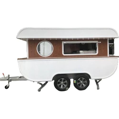 4M Length Boat Type Mobile Fast Food Trailer Hot Dog Vending Carts Coffee Kiosk Kitchen Van