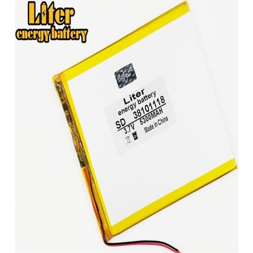 Polymer 5300mah 3.7V 38101118 smart home Li-ion battery for 8inch 9inch 10inch