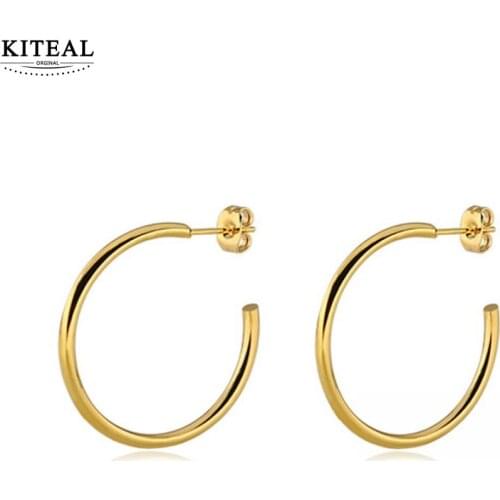 KITEAL Hot selling Gold color Goddess hoop earrings Circular Geometric women earring Wedding Jewelry Accessories