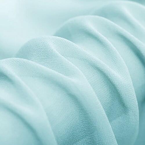 SILK GEORGETTE 114cm width 8momme/100% Natural Pure Silk Chiffon Brocade Swiss Lace Material Light Blue NO 17
