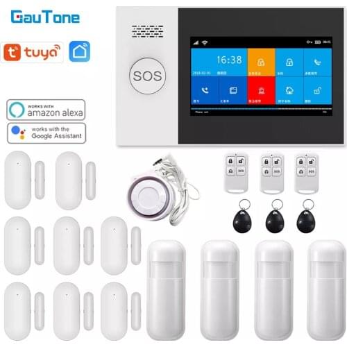 GauTone PG107 4.3inch Security Alarm Wifi GSM Alarm System for Home Support Tuya APP Call/SMS Remote Contorl