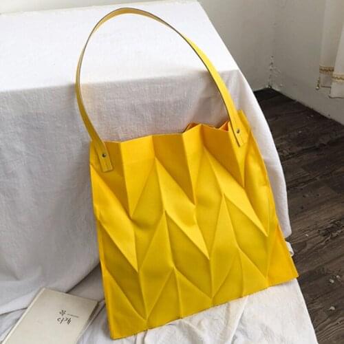 Simple Designer Pleated Shoulder Bag Canvas Handbag 2021 New High Quality Environmental Shopping Bag