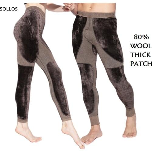 Thick patch warm wool panty winter leggings women pants thermal underwear merino wool woman men pantyhose high rise fleece tight