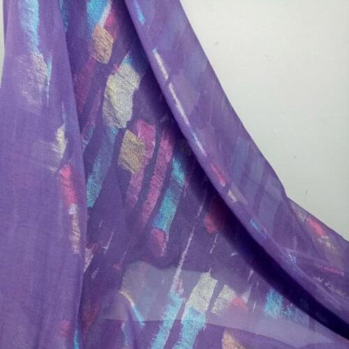 Stage cosplay Dress chiffon fabric Bronzed flowing fabric shiny fabric bronzing costume fabric DIY 1M