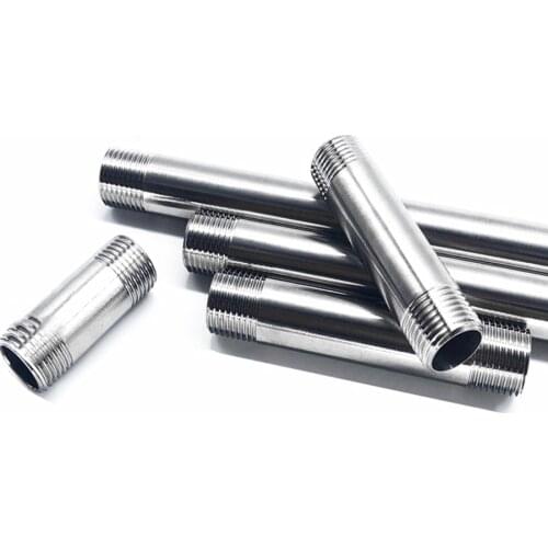 304 Stainless Steel 1/2" BSPT Male x Male Thread Extension Fitting 40mm 50 60 70 80 90 100 150 20cm Butt Joint Plumbing Fittings