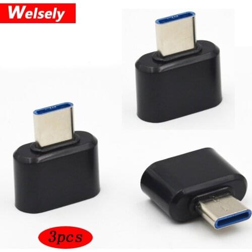 Welsely 3pcs Usb Female to type-c Adapter OTG Adapter USB 3.1 for Xiaomi mi6 note3 huawei p10 p9 honor 9 Smartphones Accessories