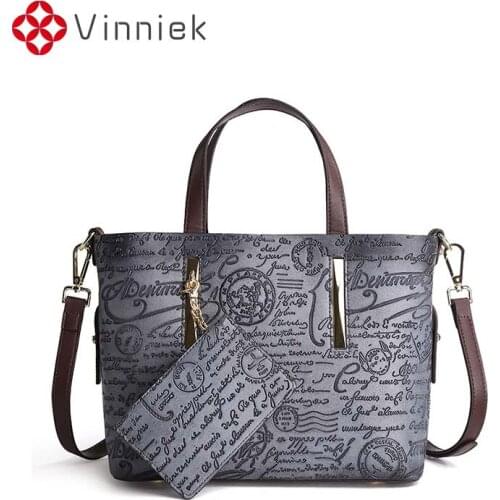 New PU Retro Handbags Women Hand Rub Shoulder Bag Bucket Type Casual Women Cross Body Letter Decoration Composite Bags Vintage