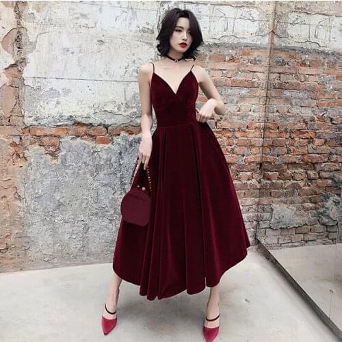 Womens Backless V Neck Spaghetti Strap Sleeveless High Waist Sexy Party Velveteen Female Midi Dresses
