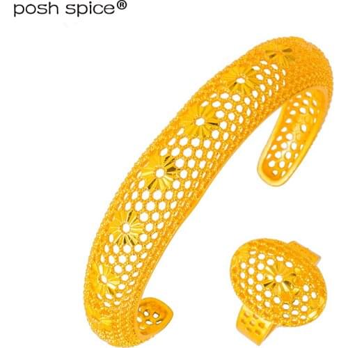 Gold Color Bangles Wedding Bracelets Bangles For Women in Dubai Arabic Muslim Ring Islam Ethiopain African Jewelry Gift