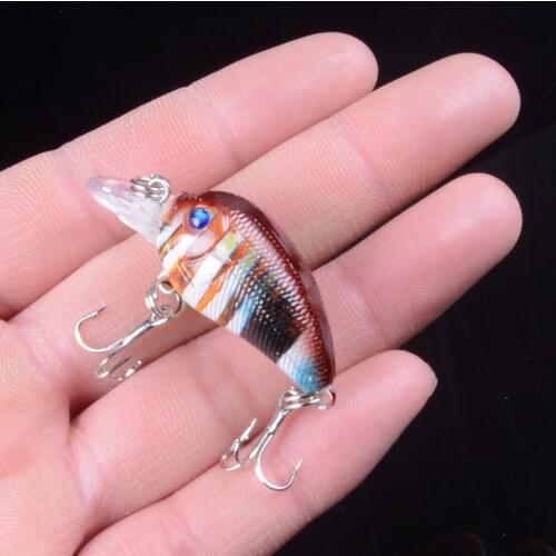 1pcs Fishing Lure 4.5cm 4.2g Topwater Minnow Hard Bait Japan Mini Crankbait Carp Fishing Wobblers with two pcs #10 hooks