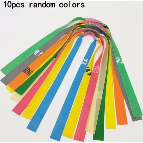 10PCS Anti-freeze Slingshot Powerful Elastic Flat Rubber Band Hunting Sports Catapult Kit Set Slingshot accessories