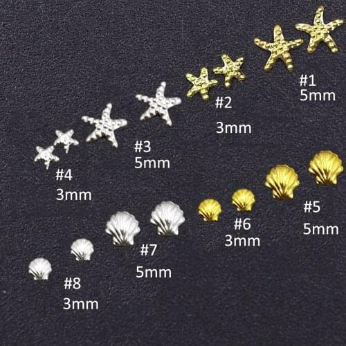 1000pcs 3D Sea star nail decoration/Ocean Shell sea star Nail DIY deco/ Mermaid Ocean theme nail accessories /3D nail rhinestone