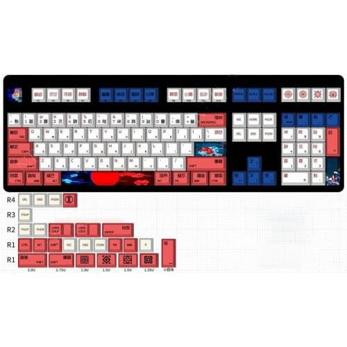 134Pcs Sunset Glow Style PBT Dye-Sub Keycaps For 61/64/87/96/104 Keys GH60 RK61 Matrix Joke Cherry Mechanical Gaming Keyboard