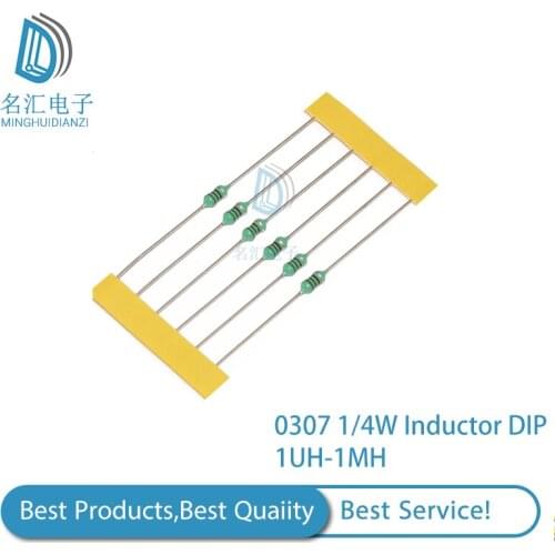20PCS 0307 1/4W Inductor DIP Color Ring Inductance 1UH-1MH 3.3UH 4.7UH 6.8UH 10UH 22UH 47UH 68UH 100UH 220UH 330UH 470UH 1MH
