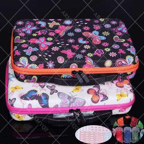 2020 new 60 Bottles Diamond Painting Butterfly Box Tool Container Storage Box Handbag Carry Case Holder Hand Bag 6 Colors
