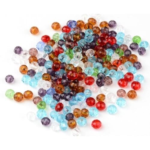 4 6 8 10mm 200pcs Jewelry Faceted Abacus Transparent Glass Beads Crystal Bracelet Necklace DIY Decoration Bijoux Bead Mixed