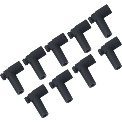 9Set Distributor Wire Boots Cover Cap Stainless Steel Terminals 90Degree Din