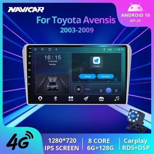 2DIN Android10 Car Radio For Toyota Avensis T250 2 II 2003-2009 Car Stereo GPS Navigation Autoradio Bluetooth Player Carplay IGO