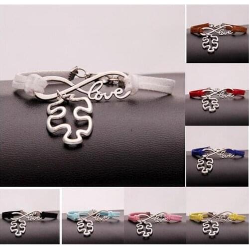 Mixed Color Velvet Rope Bracelet Autism Puzzle Charms Pendants Infinity Love Leather Bracelet Unisex Jewelry Gift