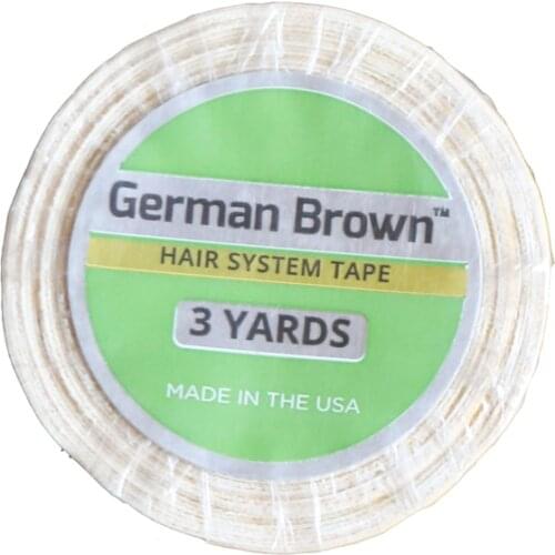 Free shipping 1roll Brown Liner Cloth 3 yard lace front support tape 2.54 cmx3yards Double Sided Adhesive Hair Tape