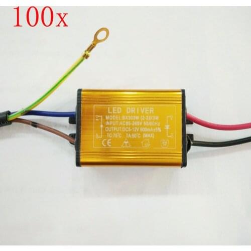 Free DHL/FEDEX 100 pcs/lot 2~3x3W LED power driver IP67 waterproof,3*3W input 85V~265V output DC6V~12V 600MA LED driver T-509