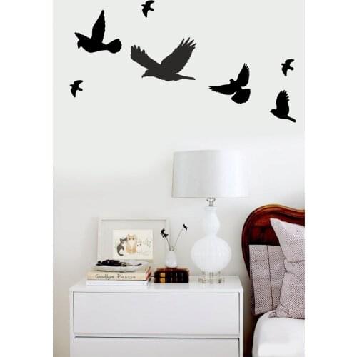 Wooden Decorative Bird 7 Pieces Set 10-25 Cm Birds Home Decoration Stylish Appearance