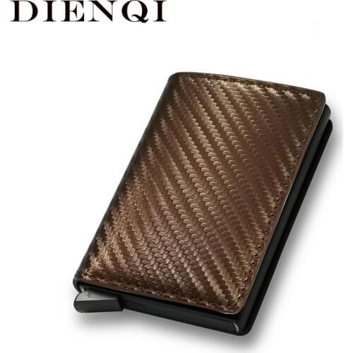 DIENQI Bank Credit Card Holder Purse Travel Mini Slim Rfid Wallet Men Anti-theft Aluminium Coin Money Holder id Card Protectors