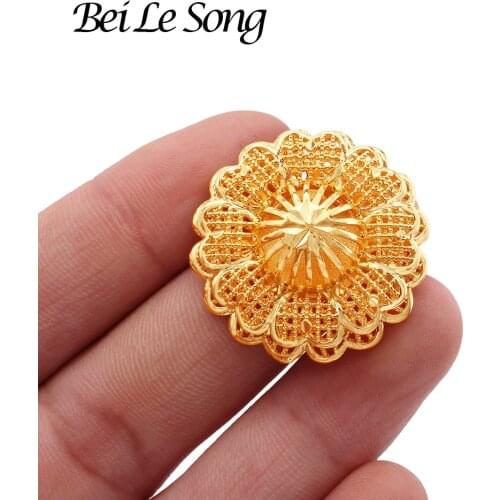 Dubai fashion 24K gold Plated filled adjustable ring African girls Jewellery wedding jewelry gifts bridal for women rings