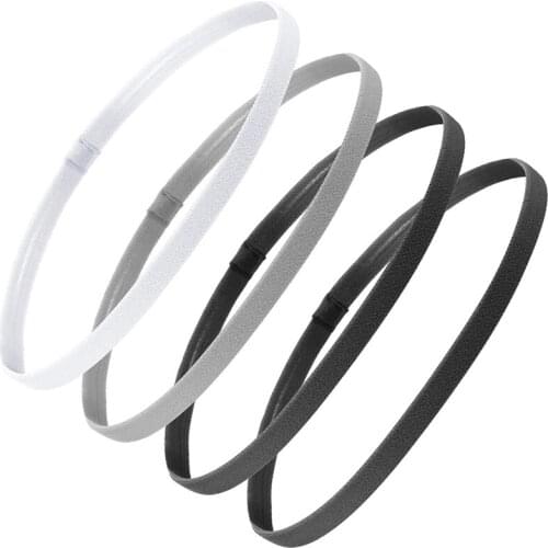 ELOS-4 Pieces Thick Non-Slip Elastic Sport Headbands Hair Headbands,Exercise Hair and Sweatbands for Women and Men