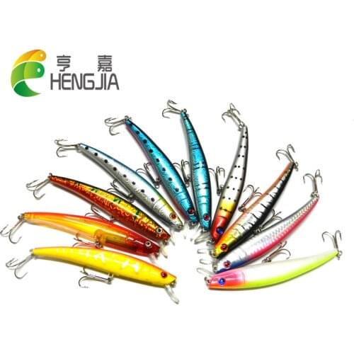 HENGJIA 11.5CM 11.2G 4# hooks baits boat fishfinder hard plastic Minnow Fishing Lures Floating wobblers pesca crankbaits